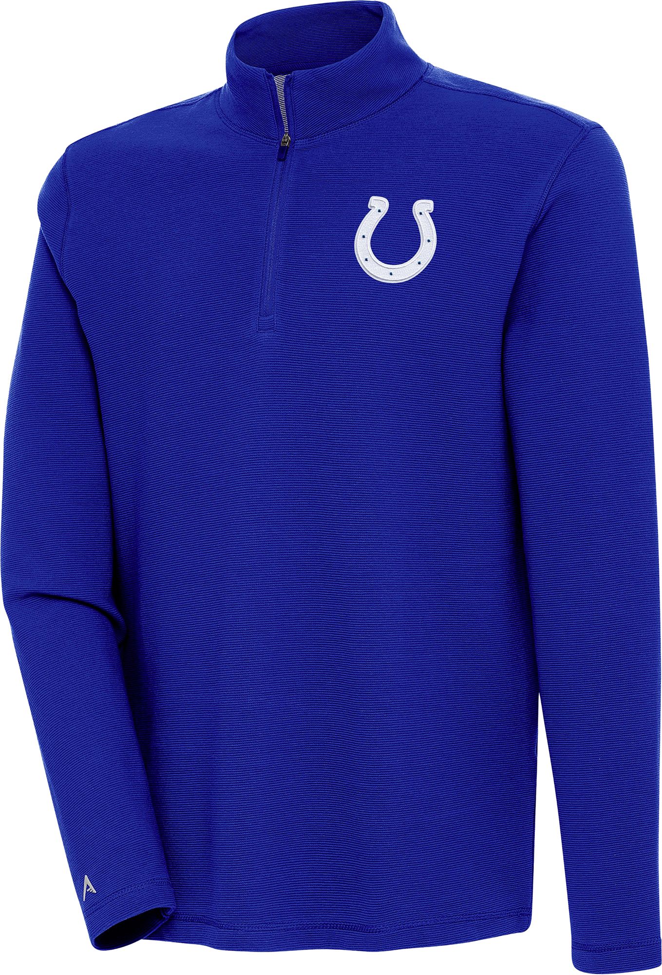 Antigua Men's Indianapolis Colts Shore Bunker Royal Quarter-Zip Pullover