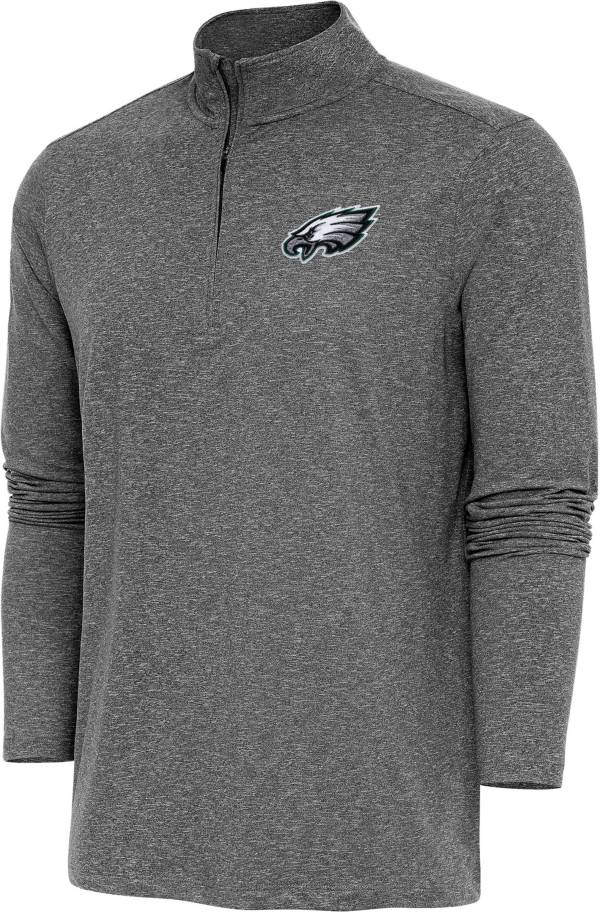 Antigua Men's Philadelphia Eagles Black Heather Hunk Quarter-Zip