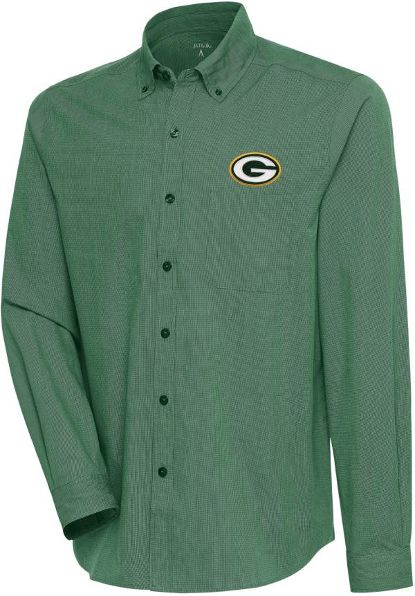 Antigua Men's Green Bay Packers Esteem Gold/White Polo