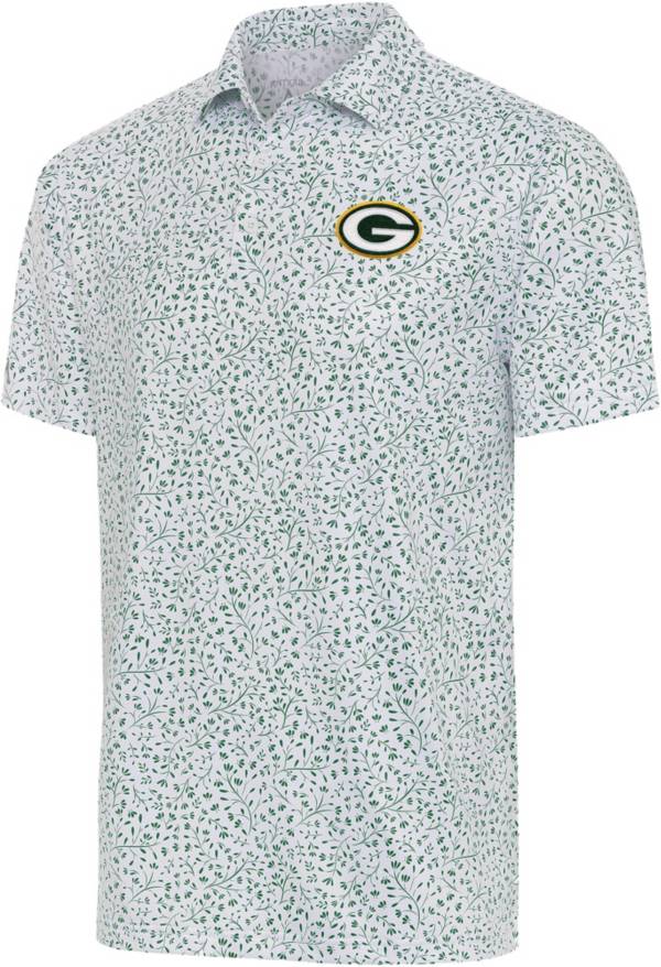 Green Bay Packers Antigua Motion Polo - White/Green