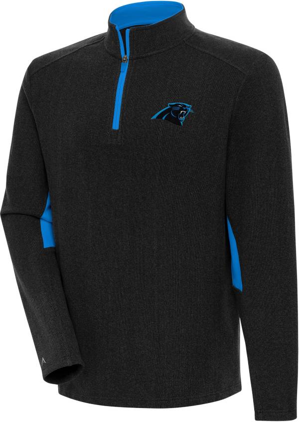 Antigua Men's Carolina Panthers Boyfriend Phenom Black Quarter-Zip Pullover product image