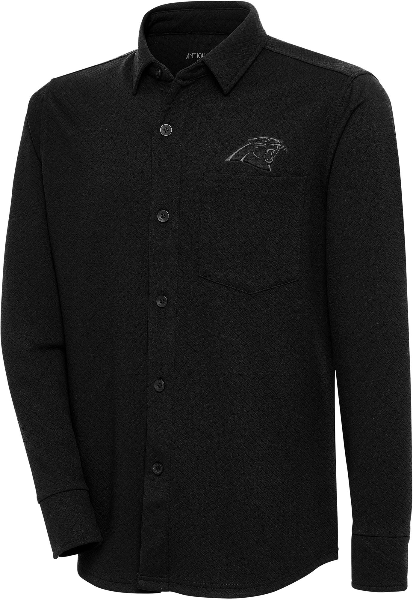 Antigua Men's Carolina Panthers Steamer Tonal Button-Up Long Sleeve T-Shirt