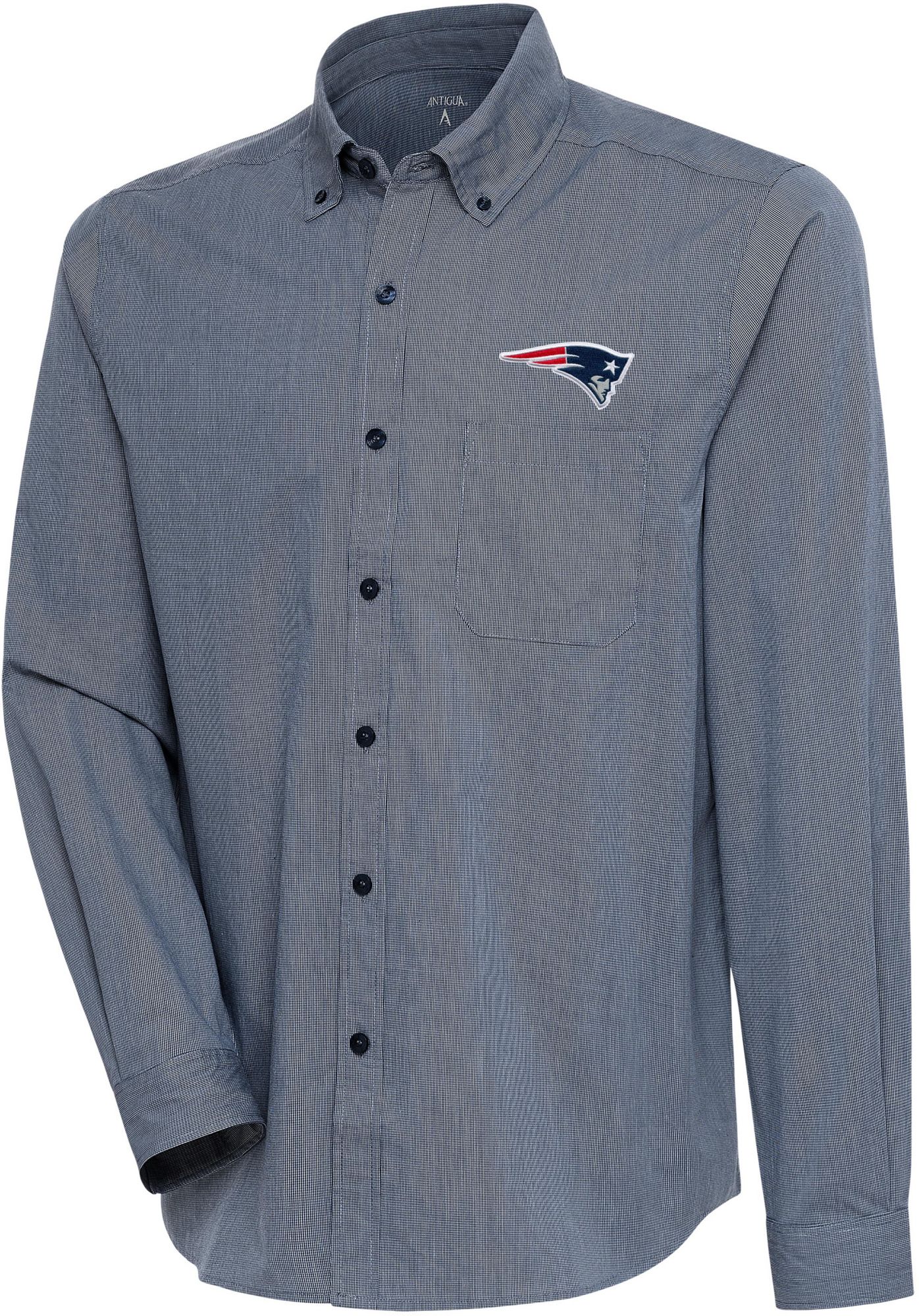 Antigua Men's New England Patriots Navy/White Compression Long Sleeve T-Shirt