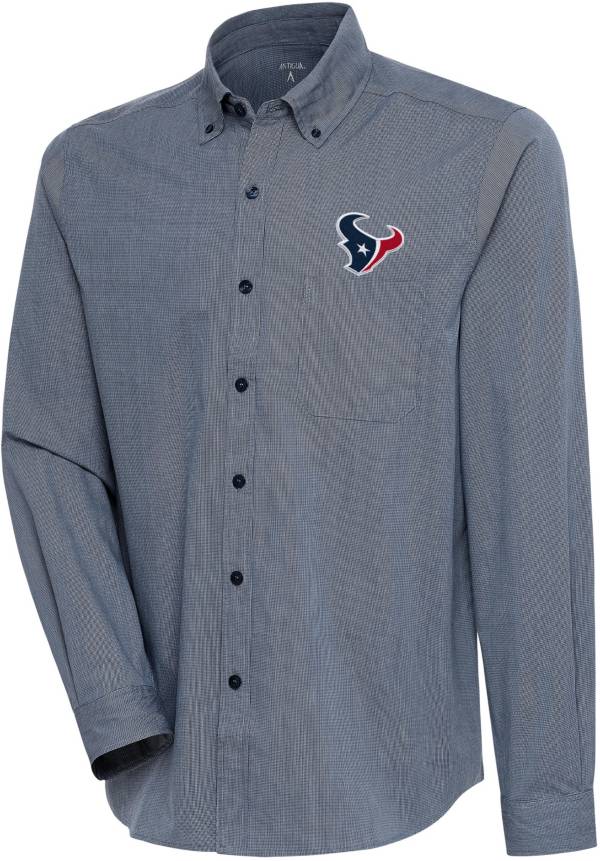 Antigua Men's Houston Texans Navy/White Compression Long Sleeve T-Shirt