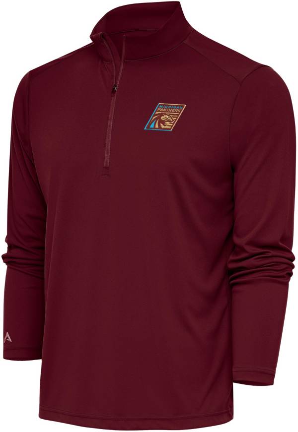 Antigua Men's USFL Michigan Panthers Tribute Maroon QuarterZip