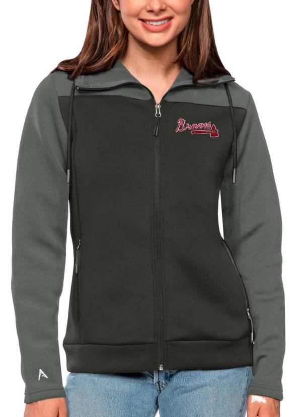 Antigua Women's Atlanta Braves Gray Protect Jacket