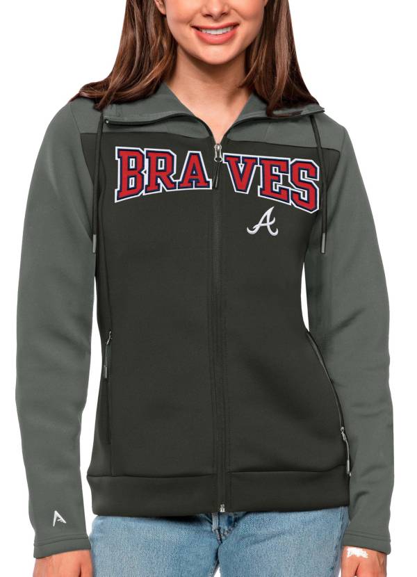Antigua Women's Atlanta Braves Gray Protect Jacket