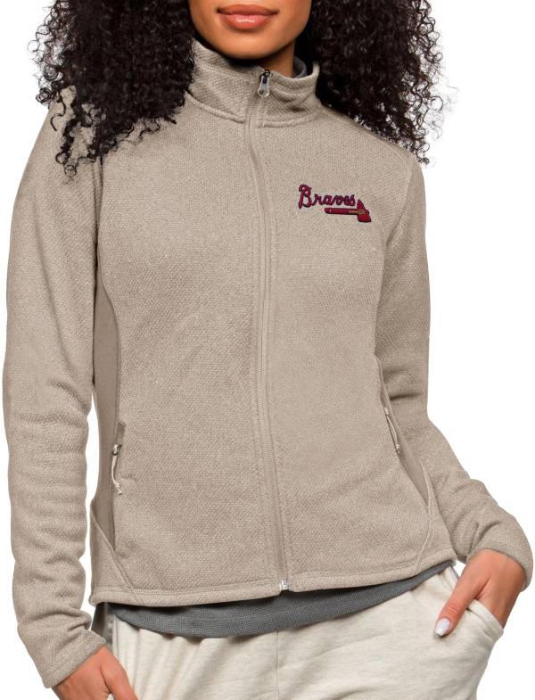 Antigua Women's Atlanta Braves Oatmeal Course Jacket product image
