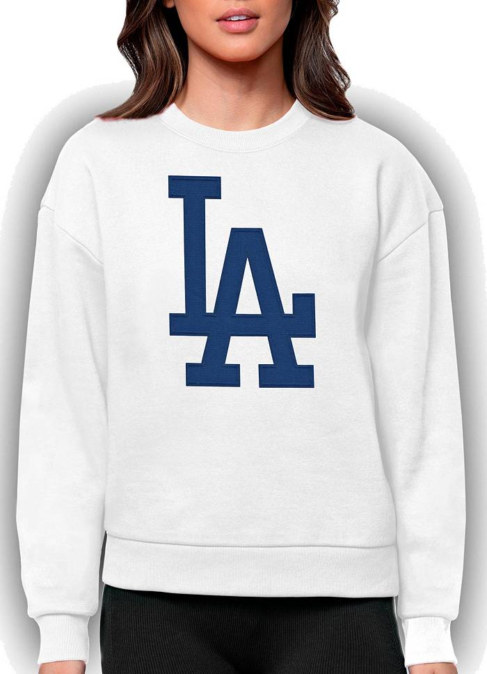 Los Angeles Dodgers Antigua Victory Pullover Team Logo Hoodie - White