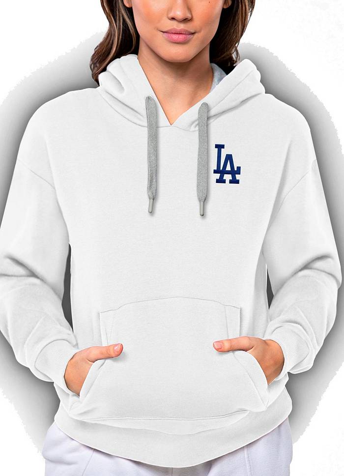 Antigua Women's Los Angeles Dodgers White Victory Hooded Pullover