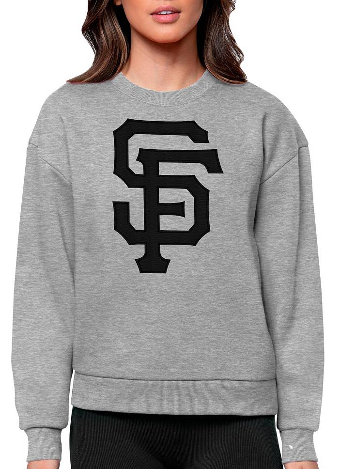 Antigua MLB Chenille Patch Victory Pullover Hoodie, Mens, S, San Francisco Giants Charcoal
