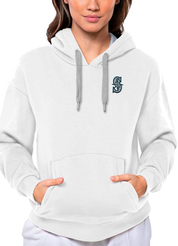 Antigua Women's Seattle Mariners White Victory Hooded Pullover