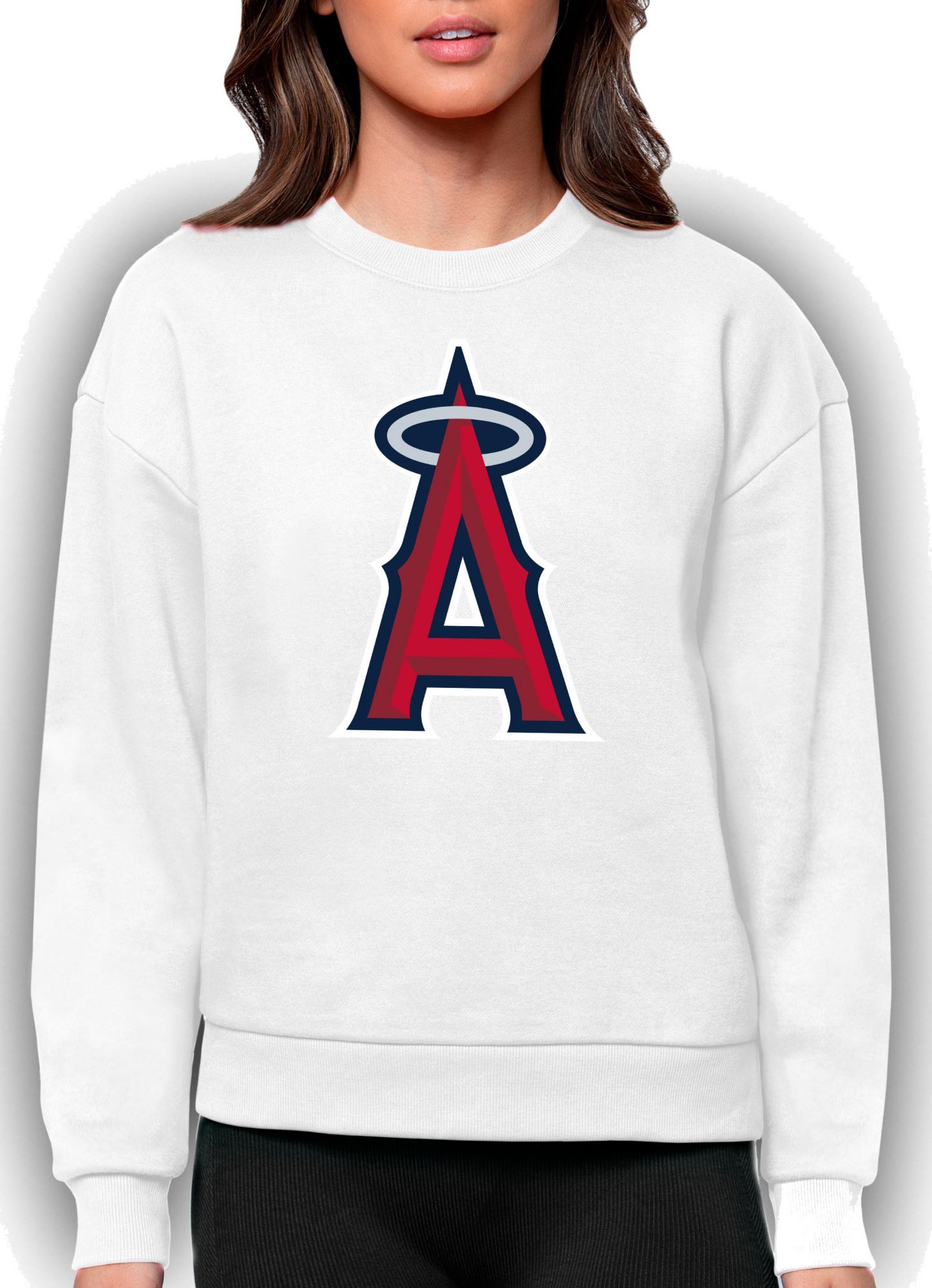 Antigua Women's Los Angeles Angels Victory Crew Pullover