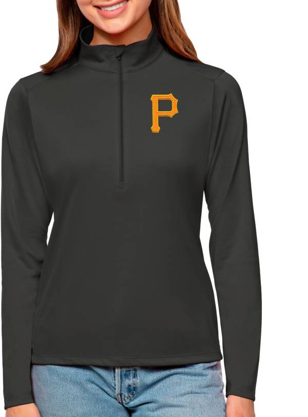 Antigua Women's Pittsburgh Pirates Gray Tribute 1/2 Zip Pullover product image