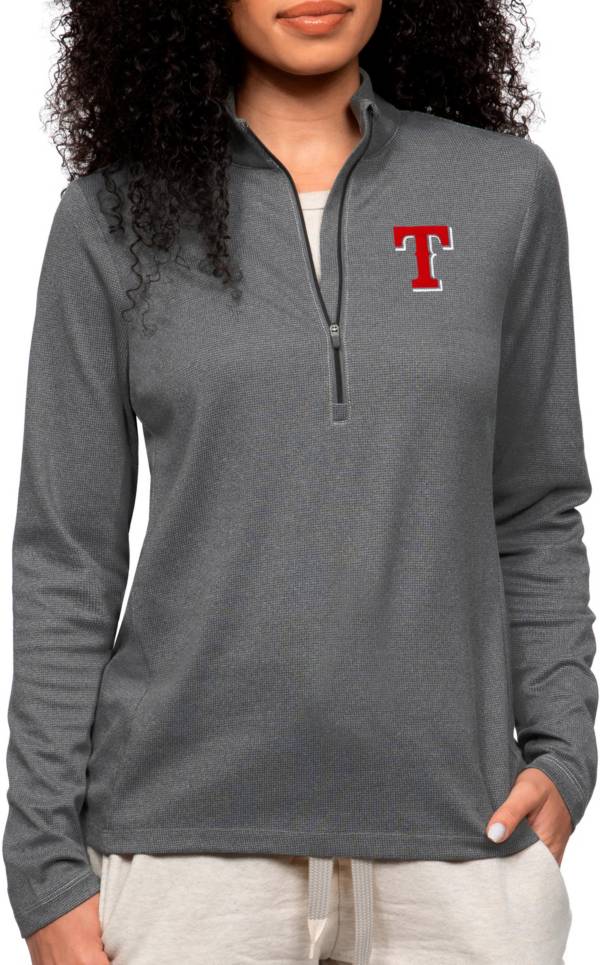Antigua Women's Texas Rangers Charcoal Epic 1/4 Zip Pullover product image