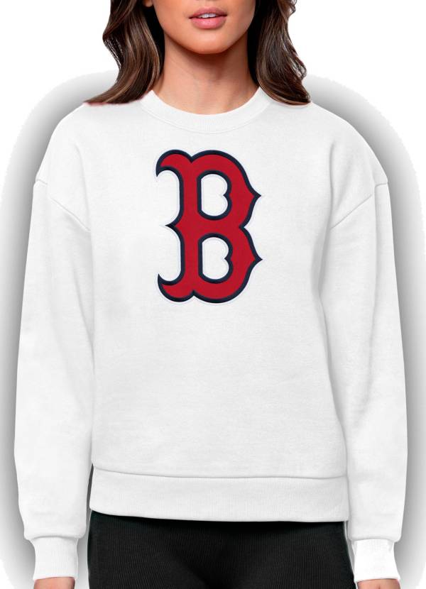 Antigua Women's Boston Red Sox White Victory Crew Pullover