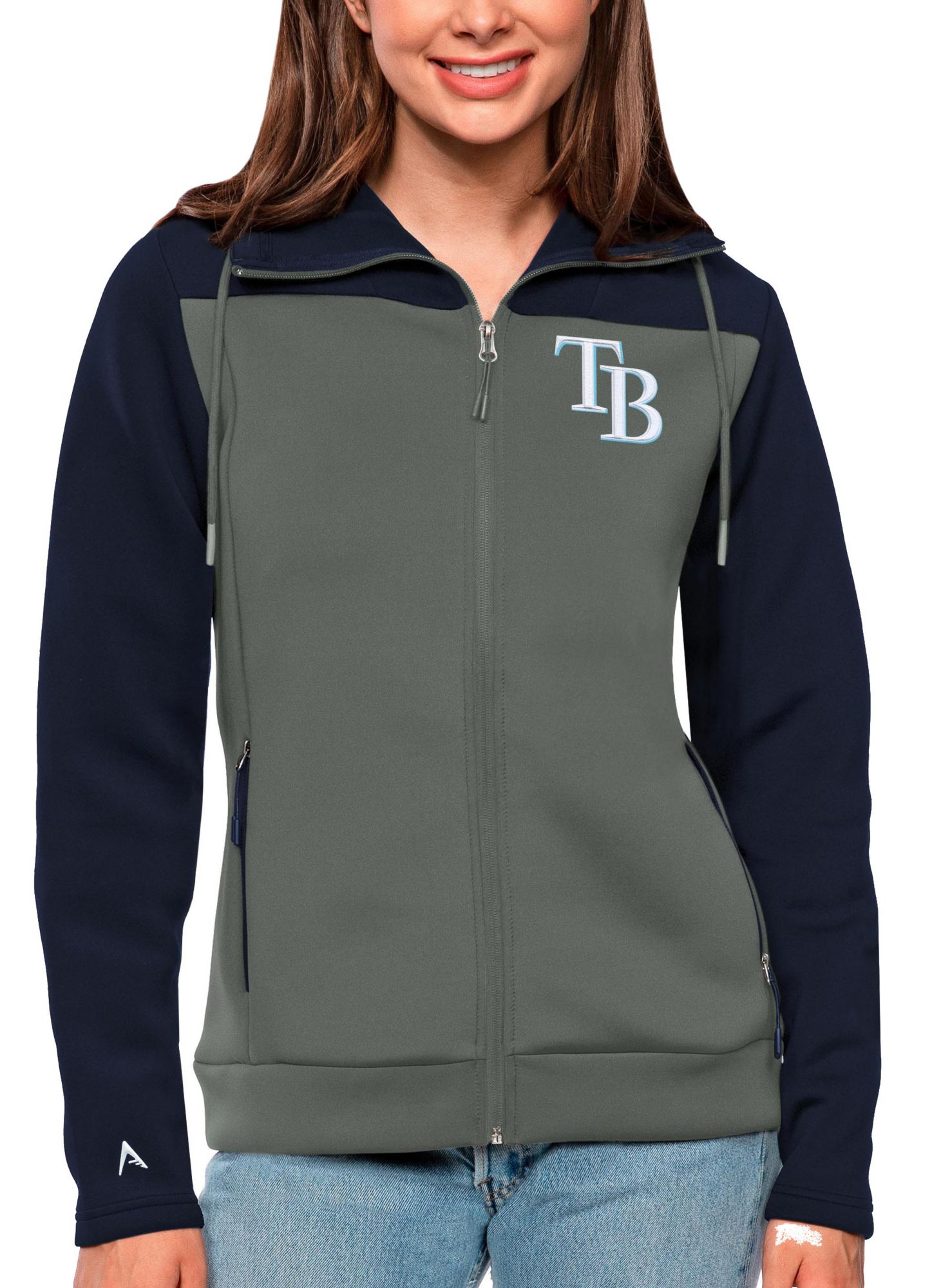 Antigua Women's Tampa Bay Rays Navy Protect Jacket