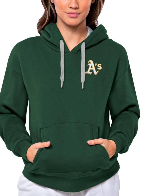 Oakland Athletics Antigua Victory Pullover Hoodie - Green, Size: Large