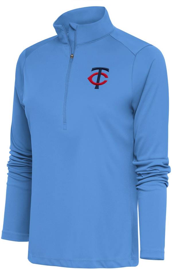 Antigua Women's Minnesota Twins Blue Tribute 1/2 Zip Pullover