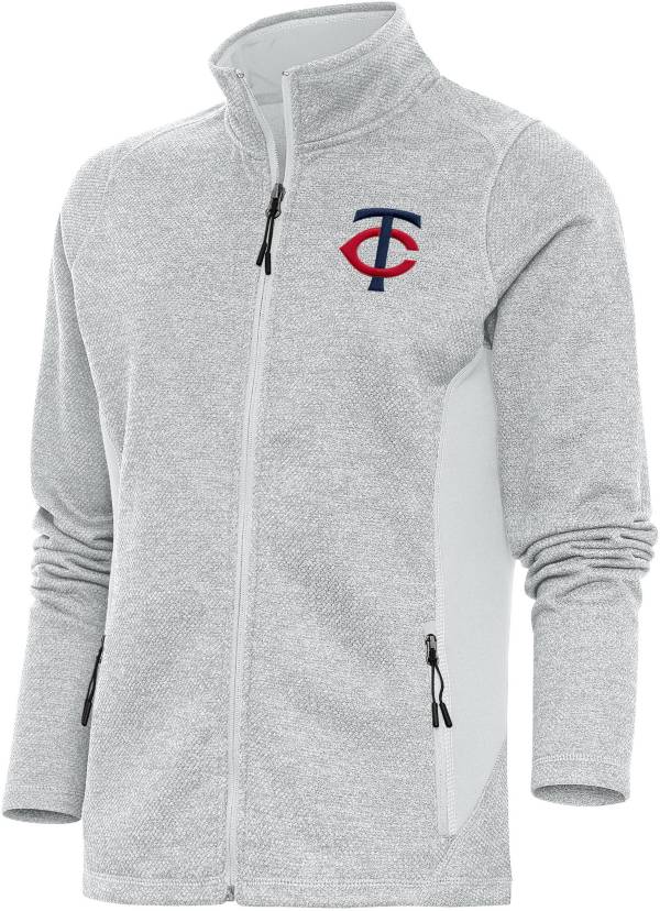 Men's Antigua Heathered Gray Houston Astros Victory Pullover Hoodie