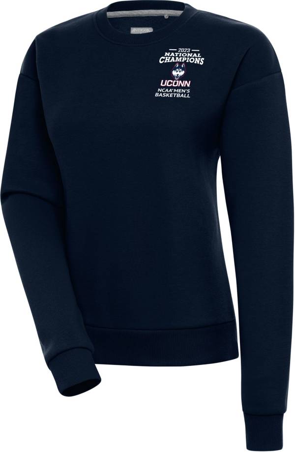 Antigua Women's UConn Huskies Navy 2023 Men's Basketball National Champions Victory Crewneck Sweatshirt product image