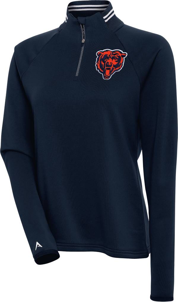 Chicago Bears Antigua Team Quarter-Zip Pullover Top - White