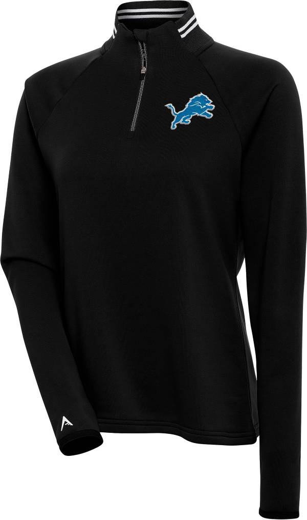 Women's Antigua Black/White Detroit Lions Play Long Sleeve T-Shirt