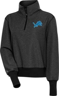 Women's Antigua Black/White Detroit Lions Play Long Sleeve T-Shirt