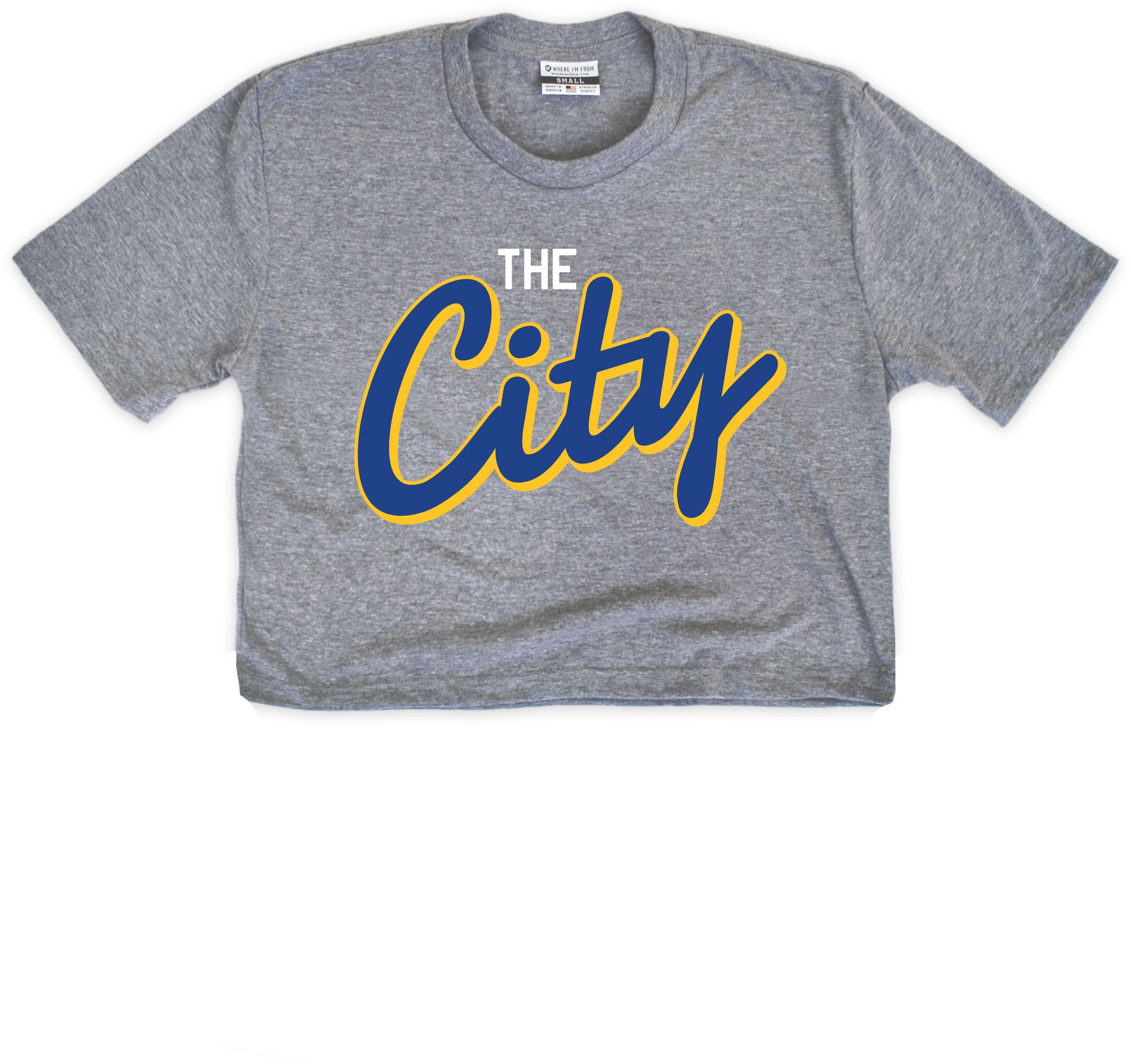 Where I'm From Women's Golden State City Script Cropped T-Shirt
