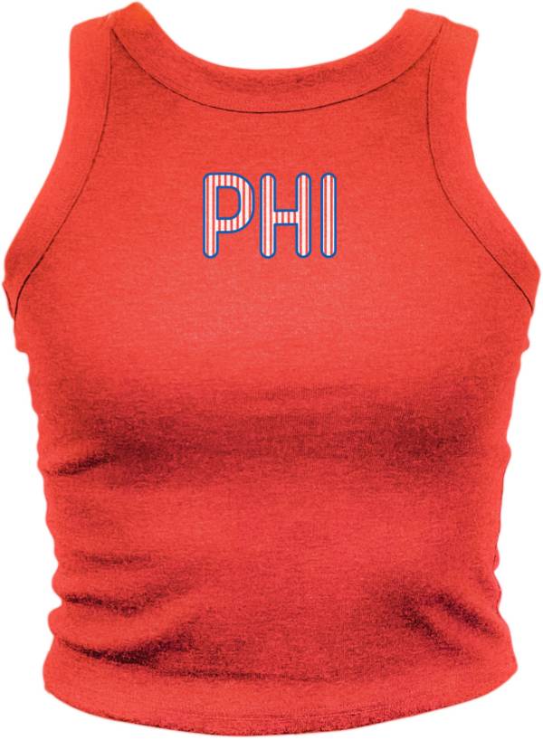 Where I'm From Women's Philadelphia Pinstrip Red Crop Top Tank product image