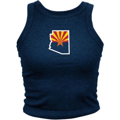 sorry, Where I'm From Women's Arizona State Navy Cropped Tank Top is currently out of stock