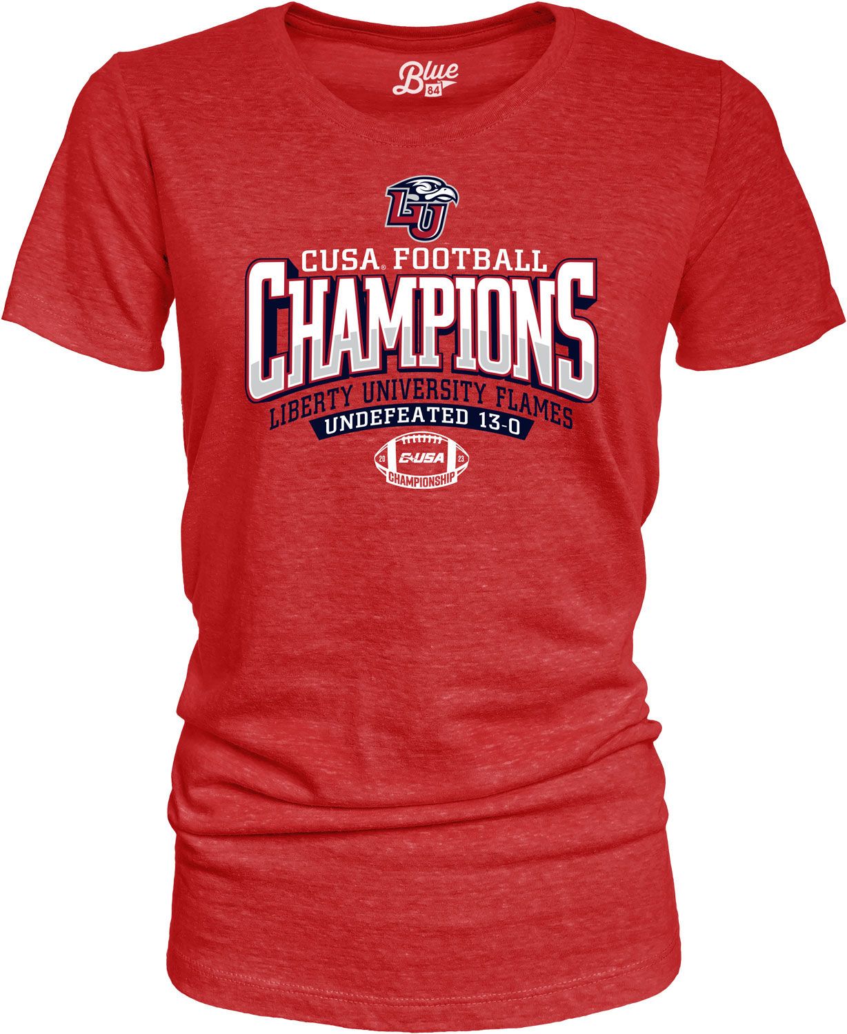 Blue 84 Women's Liberty Flames 2023 C-USA Champions T-Shirt