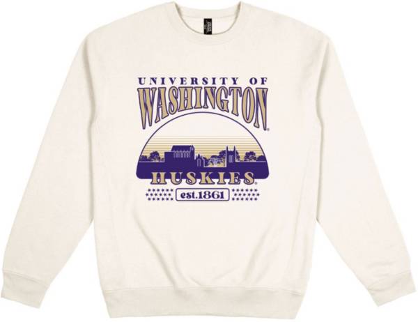 USCAPE Men s Washington Huskies Bone Starry Heavyweight Crewneck