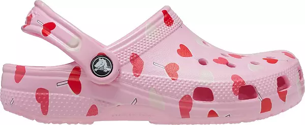 Crocs Girls' Little Kids' Hearts Classic Clog Shoes in Pink/Flamingo Size 13.0