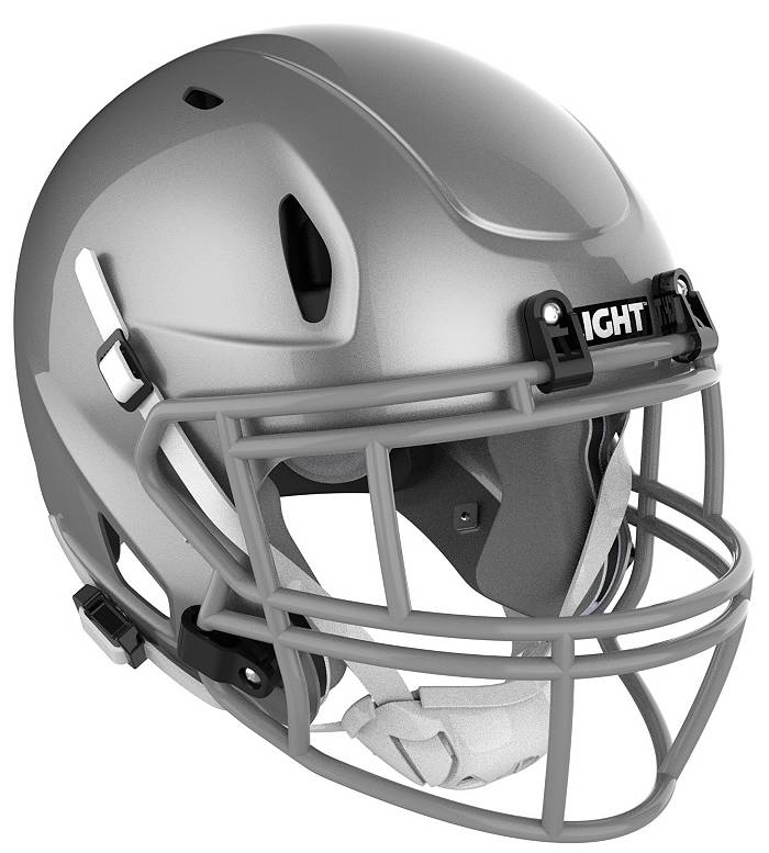Light Helmets Youth Composite Metallic LS2 Football Helmet, Kids, XL, Silver