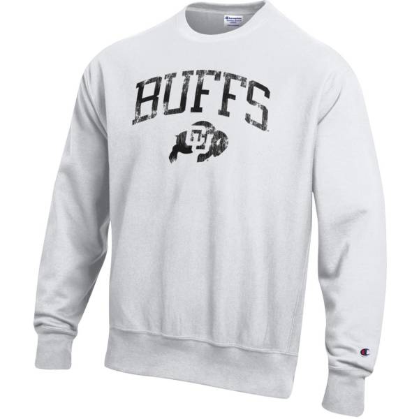 Champion Men s Colorado Buffaloes White Reverse Weave Crew Pullover Sweatshirt