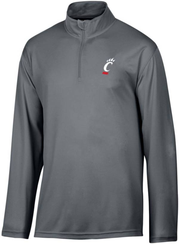 Champion Men s Cincinnati Bearcats Grey 1 4 Zip Pullover Shirt