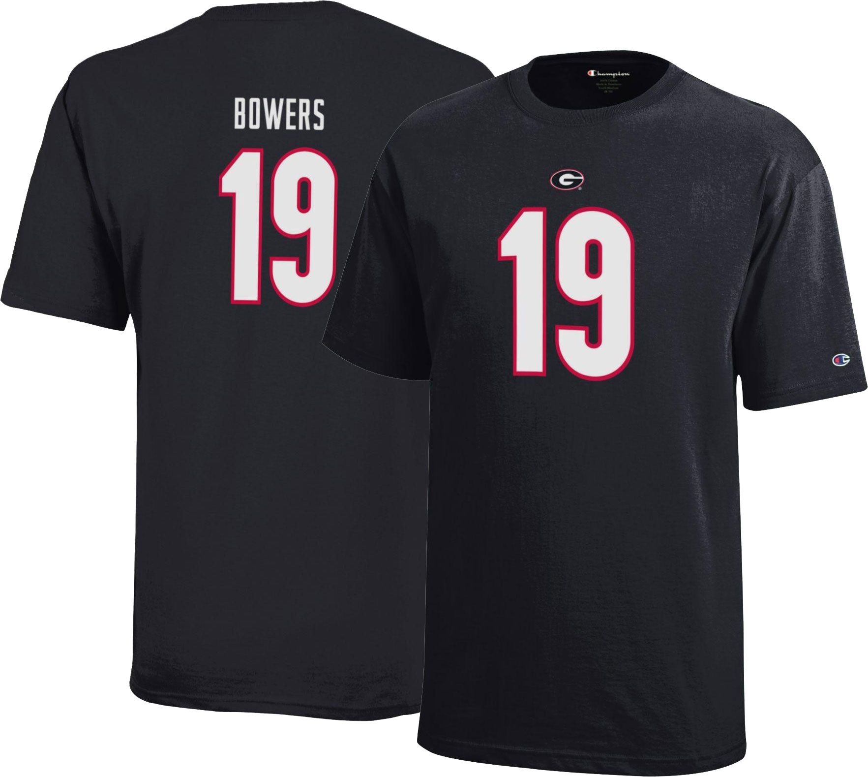 Champion Youth Georgia Bulldogs Brock Bowers #19 Black T-Shirt