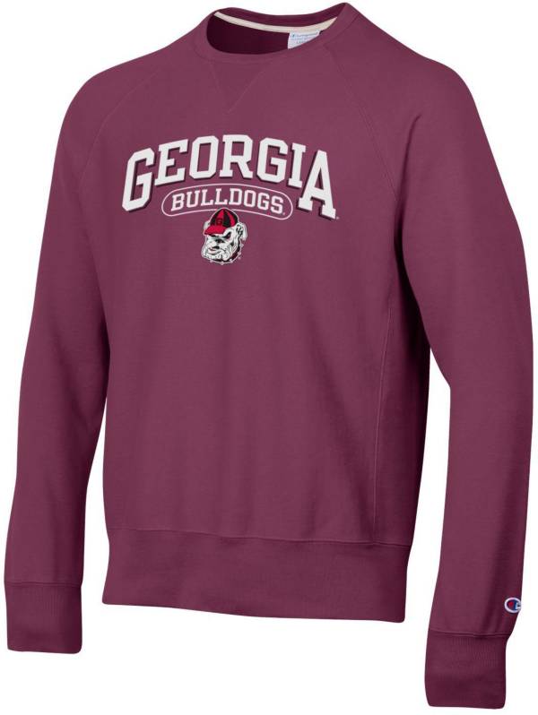 Champion Men s Georgia Bulldogs Red Vintage Reverse Weave Crew Pullover Sweatshirt