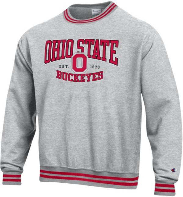 Champion Men's Ohio State Buckeyes Grey Yard Dye Rib Reverse Weave