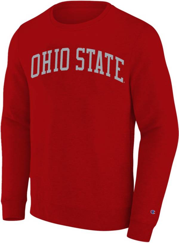 Champion Men's Ohio State Buckeyes Scarlet Big and Tall Logo Reverse Weave  Crew Neck Sweatshirt