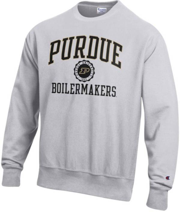 Champion Men's Purdue Boilermakers Silver Grey Reverse Weave Crew Pullover Sweatshirt product image
