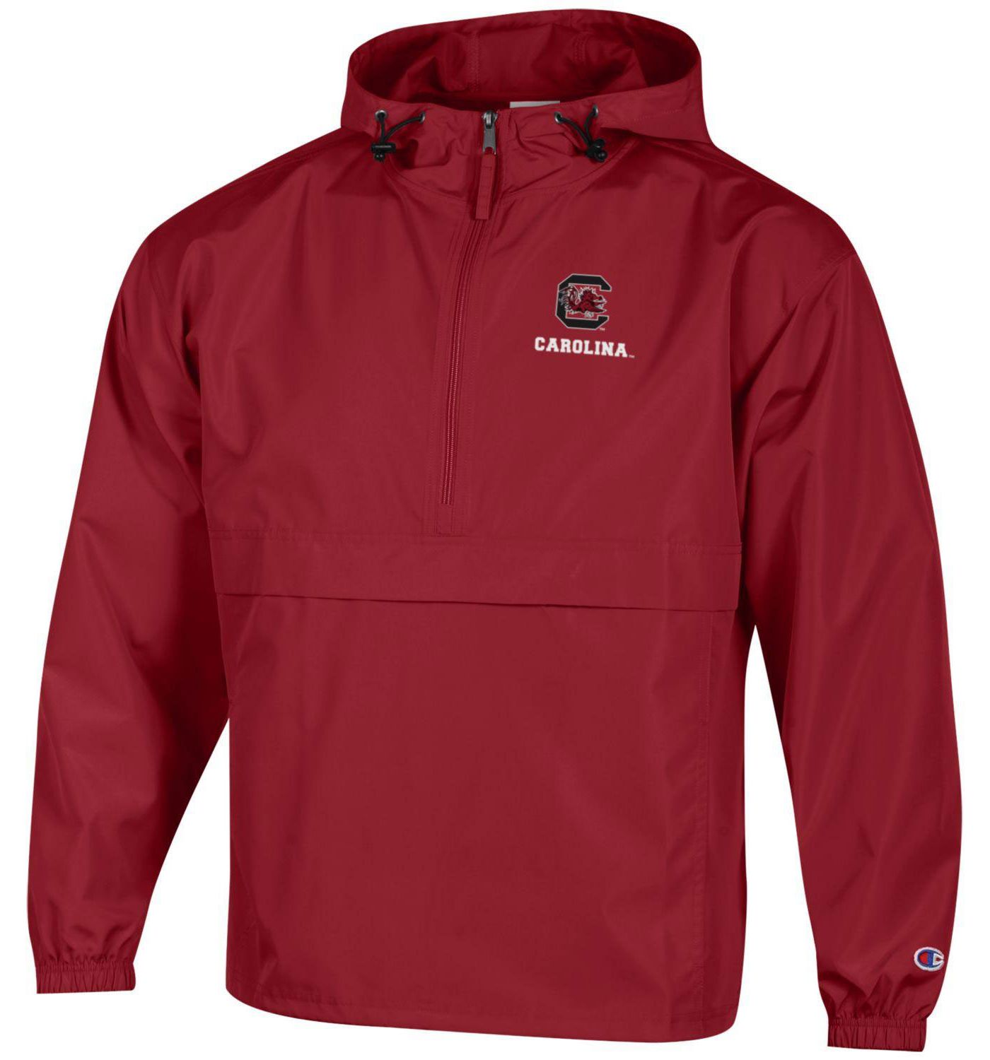 Champion Men s South Carolina Gamecocks Garnet Packable 1 4 Zip Pullover Jacket Small