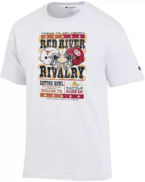 Champion Men's Oklahoma Sooners vs. Texas Longhorns 2023 Red River Rivalry  Helmet T-Shirt