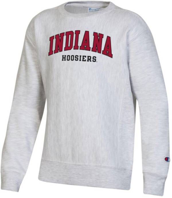 Champion Youth Indiana Hoosiers Grey Reverse Weave Crew Pullover Sweatshirt product image
