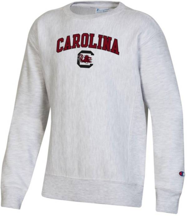 Champion Youth South Carolina Gamecocks Grey Reverse Weave Crew Pullover Sweatshirt product image