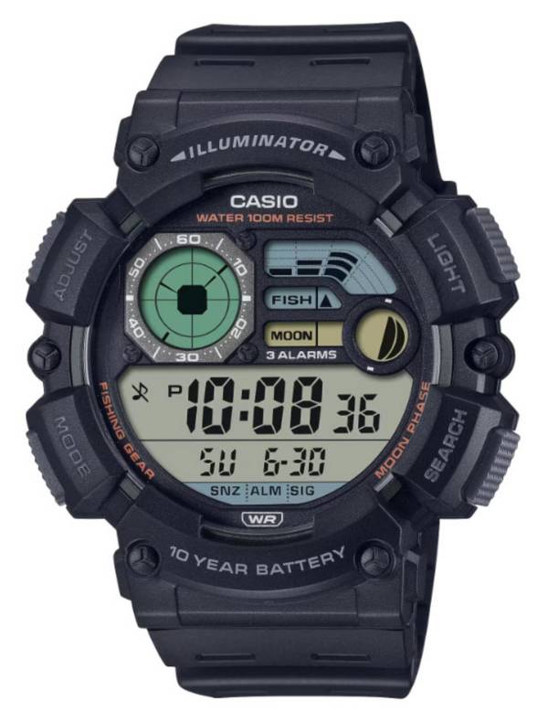 Casio WS1500H-1AV Large LCD Digital Watch with Fishing Timer product image