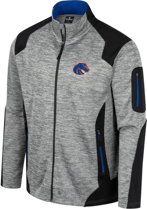 Colosseum Men's Boise State Broncos Grey Silberman FullZip Jacket