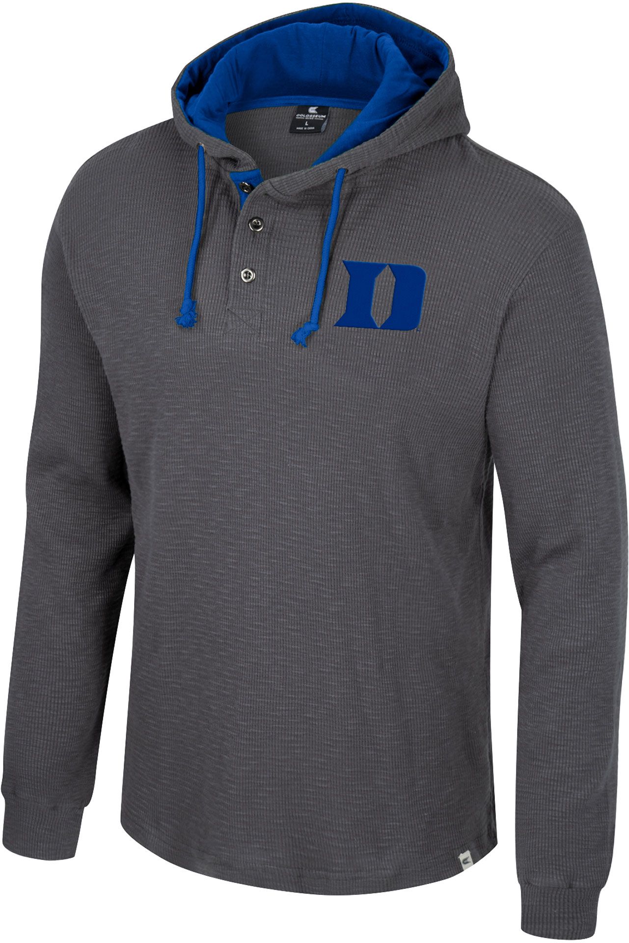 Colosseum Men's Duke Blue Devils Charcoal Hooded Henley Sweater | Dick's  Sporting Goods