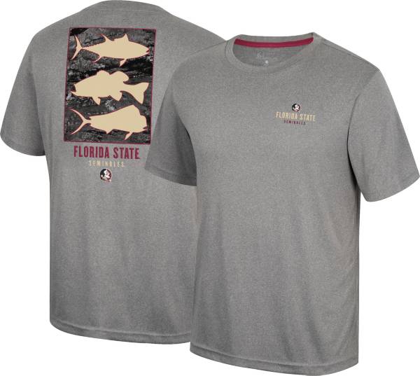 Colosseum Men's Florida State Seminoles Charcoal Realtree Highliner  Performance Fishing T-Shirt